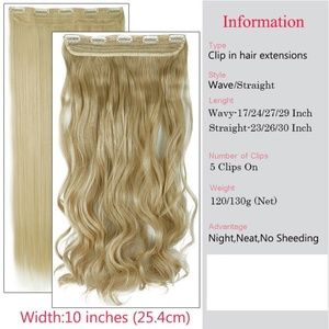 Brand New Clip in 100% Natural 24" Hair Extensions C…